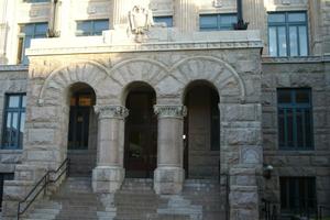 Primary view of object titled 'Lamar County Courthouse Entrance'.