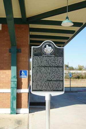 Primary view of object titled 'Union Station THC Marker in Paris, Texas'.