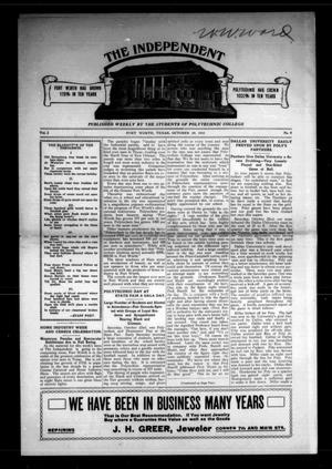 Primary view of object titled 'The Independent (Fort Worth, Tex.), Vol. 2, No. 9, Ed. 1 Saturday, October 29, 1910'.