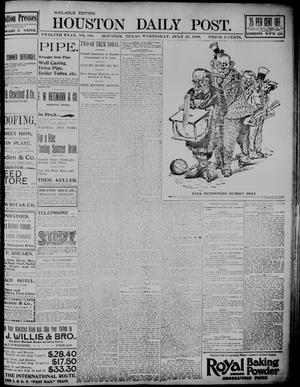Primary view of object titled 'The Houston Daily Post (Houston, Tex.), Vol. TWELFTH YEAR, No. 109, Ed. 1, Wednesday, July 22, 1896'.