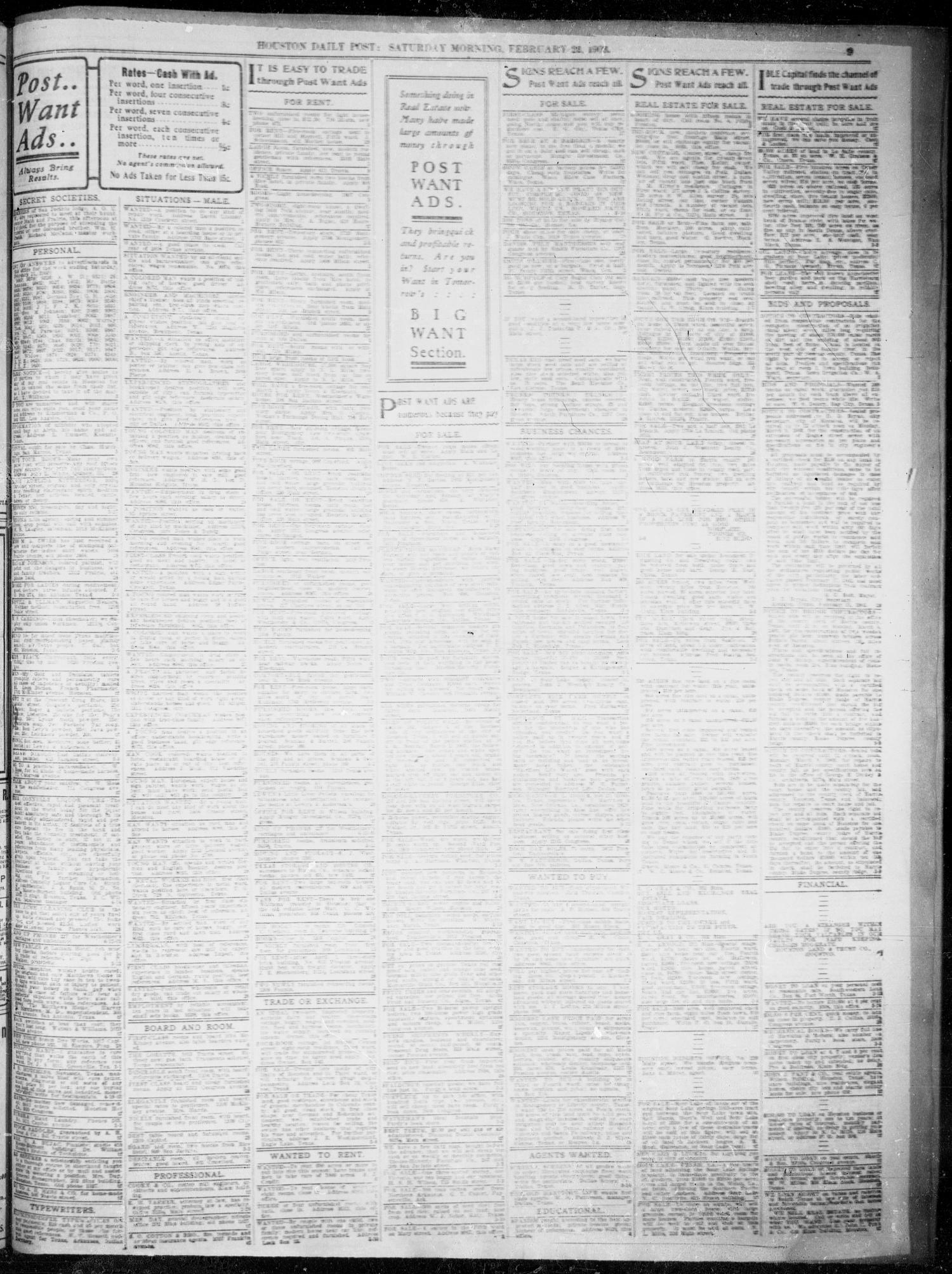 The Houston Daily Post (Houston, Tex.), Vol. XVIIITH YEAR, No. 330, Ed. 1, Saturday, February 28, 1903
                                                
                                                    [Sequence #]: 11 of 12
                                                