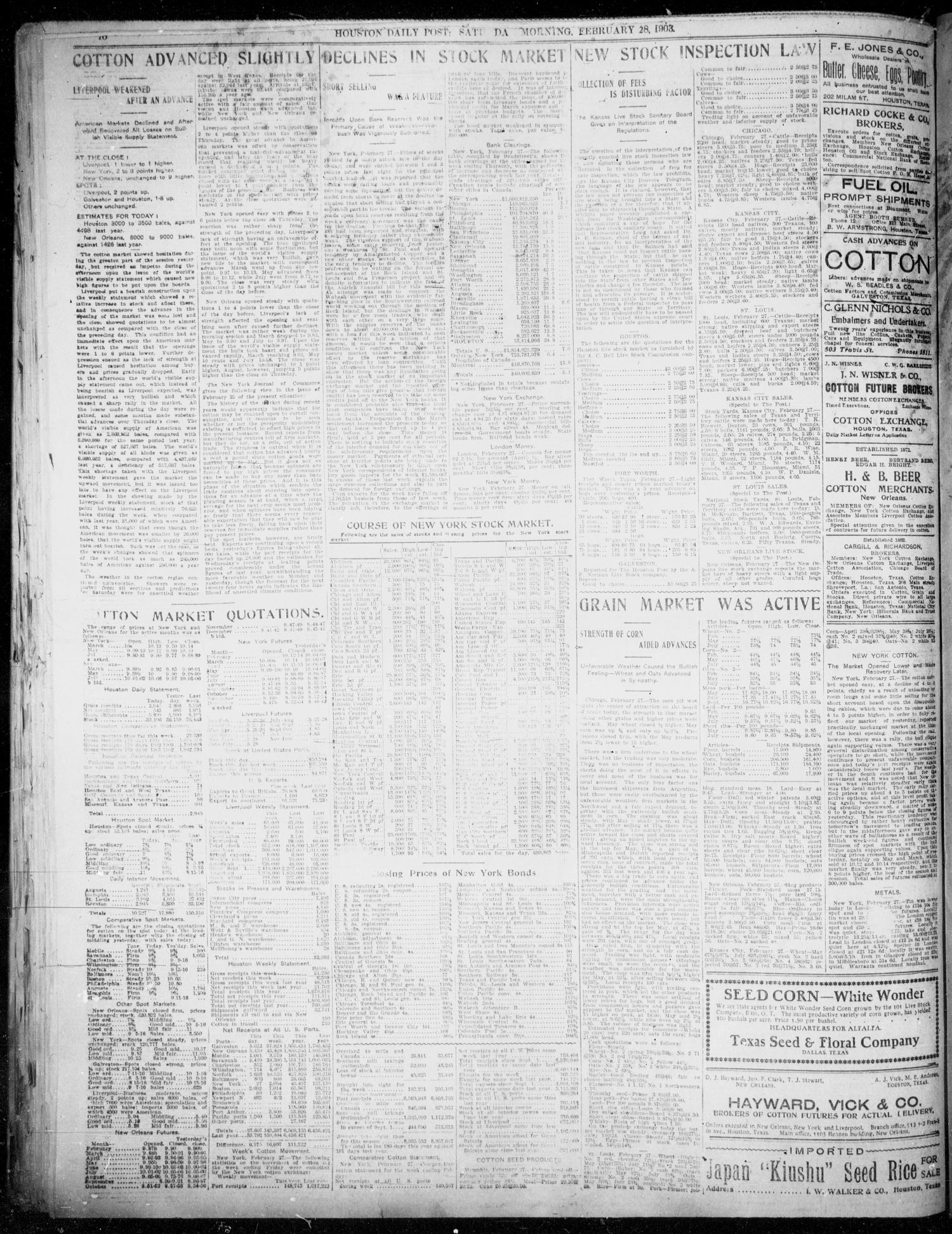 The Houston Daily Post (Houston, Tex.), Vol. XVIIITH YEAR, No. 330, Ed. 1, Saturday, February 28, 1903
                                                
                                                    [Sequence #]: 12 of 12
                                                