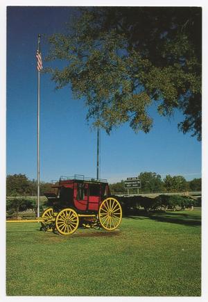 Primary view of object titled '[Postcard of Stagecoach at Stagecoach Inn in Salado, Texas]'.
