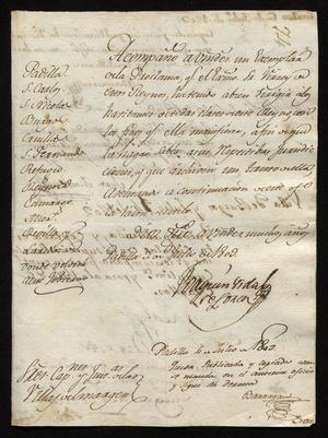 Primary view of [Message from Joaquín Vidal de Larca with Accompanying Decree]