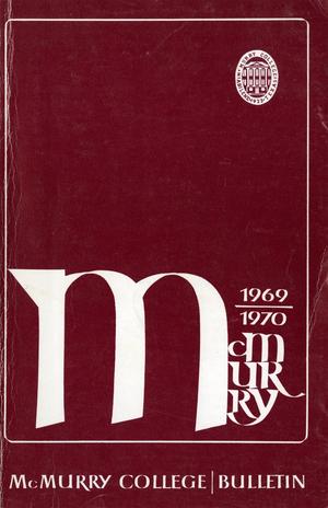 Primary view of object titled 'Bulletin of McMurry College, 1969-1970'.