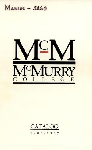 Primary view of object titled 'Bulletin of McMurry College, 1986-1987'.