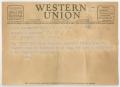 Letter: [Telegram from Joe B. Plosser to Charles A. Prince, February 21, 1943]