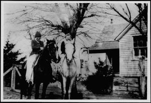 Primary view of object titled '[Hilda Linke and unknown girl on horses]'.