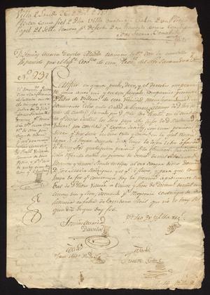 Primary view of object titled '[Announcement of a Land Claim by Pedro de Villarreal]'.