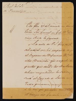 Primary view of [Letter from Jesus Cárdenas to the Laredo Alcalde, February 24, 1842]