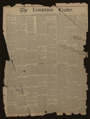 Primary view of object titled 'The Lampasas Leader. (Lampasas, Tex.), Vol. 1, No. 14, Ed. 1 Saturday, January 5, 1889'.