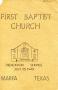 Photograph: Bulletin, Baptist Church Dedication Service, 1943