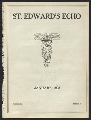 Primary view of object titled 'St. Edward's Echo (Austin, Tex.), Vol. 4, No. 4, Ed. 1, January 1923'.