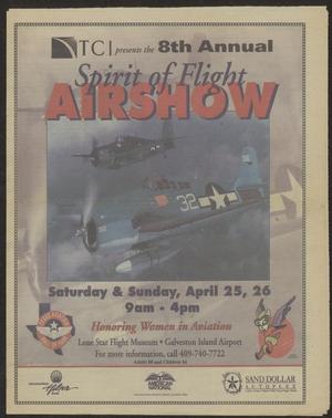 Primary view of object titled '[Clipping: "8th Annual Spirit of Flight Air Show"]'.