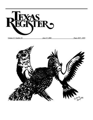 Primary view of object titled 'Texas Register, Volume 33, Number 26, Pages 4937-5078, June 27, 2008'.