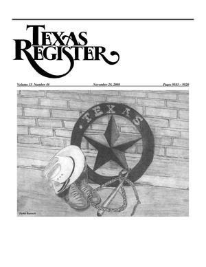 Primary view of object titled 'Texas Register, Volume 33, Number 48, Pages 9585-9820, November 28, 2008'.