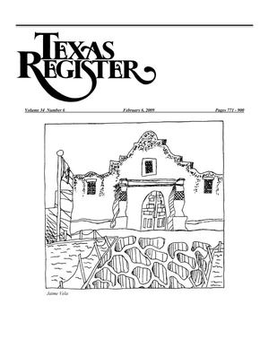 Primary view of object titled 'Texas Register, Volume 34, Number 6, Pages 771-900, February 6, 2009'.