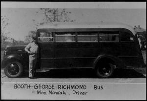 Primary view of object titled '[Bus and bus driver from the George Richmond School District]'.