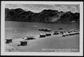 Thumbnail image of item number 1 in: '[Postcard image of  the "Boat Landing and Bathing Beach Boulder Dam"]'.