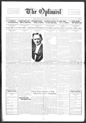 Primary view of The Optimist (Abilene, Tex.), Vol. 10, No. 7, Ed. 1, Thursday, November 2, 1922