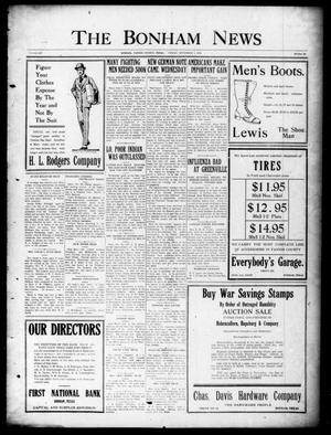 Primary view of object titled 'The Bonham News (Bonham, Tex.), Vol. 53, No. 56, Ed. 1 Friday, November 1, 1918'.