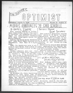 Primary view of object titled 'The Optimist (Abilene, Tex.), Vol. 26, No. 37, Ed. 1, Wednesday, August 9, 1939'.