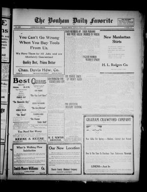 Primary view of object titled 'The Bonham Daily Favorite (Bonham, Tex.), Vol. 22, No. 162, Ed. 1 Monday, February 9, 1920'.