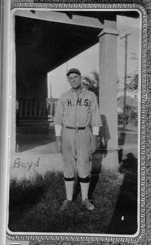 Primary view of object titled '[Boy in Baseball Uniform]'.