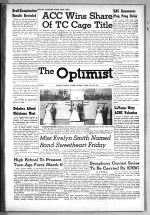 Primary view of object titled 'The Optimist (Abilene, Tex.), Vol. 39, No. 20, Ed. 1, Friday, February 29, 1952'.