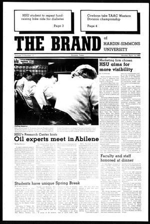 Primary view of object titled 'The Brand of Hardin-Simmons University (Abilene, Tex.), Vol. 73, No. 12, Ed. 1, Monday, April 14, 1986'.