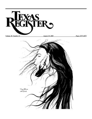Primary view of object titled 'Texas Register, Volume 30, Number 33, Pages 4757-4879, August 19, 2005'.