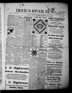 Primary view of object titled 'Devil's River News. (Sonora, Tex.), Vol. 34, No. 1804, Ed. 1 Saturday, July 11, 1925'.