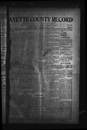 Primary view of object titled 'Fayette County Record (La Grange, Tex.), Vol. 2, No. 3, Ed. 1 Wednesday, July 20, 1910'.