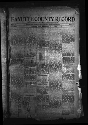Primary view of object titled 'Fayette County Record (La Grange, Tex.), Vol. 2, No. 1, Ed. 1 Wednesday, July 6, 1910'.
