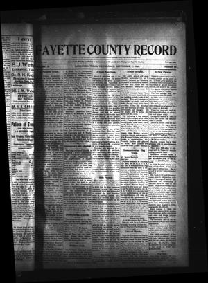 Primary view of object titled 'Fayette County Record (La Grange, Tex.), Vol. 2, No. 10, Ed. 1 Wednesday, September 7, 1910'.