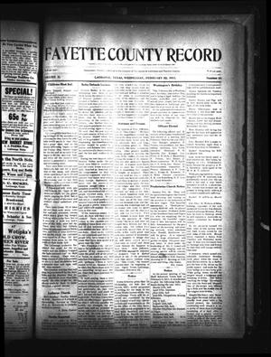 Primary view of object titled 'Fayette County Record (La Grange, Tex.), Vol. 2, No. 34, Ed. 1 Wednesday, February 22, 1911'.