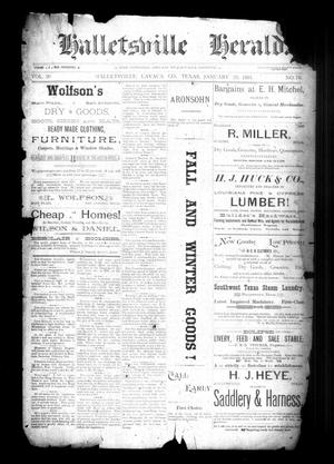 Primary view of object titled 'Halletsville Herald. (Hallettsville, Tex.), Vol. 20, No. 16, Ed. 1 Thursday, January 29, 1891'.