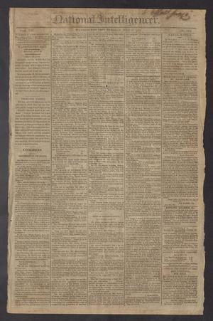 Primary view of object titled 'National Intelligencer. (Washington City [D.C.]), Vol. 13, No. 2004, Ed. 1 Tuesday, July 27, 1813'.