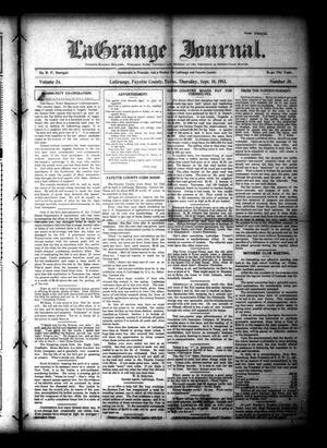 Primary view of object titled 'La Grange Journal. (La Grange, Tex.), Vol. 34, No. 38, Ed. 1 Thursday, September 18, 1913'.