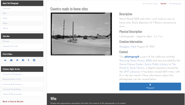View of photograph Country Roads to home sites on the Portal